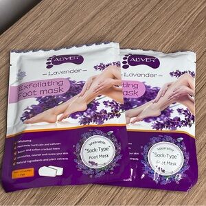 🐼 3/$25 NWT ALIVER Lavender Exfoliating Foot Mask - 2 Sets